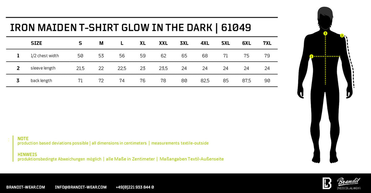 Brandit Iron Maiden majica Eddy Glow, crna