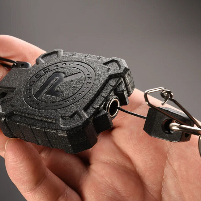 Leguon Keyhex karabiner s čeličnim užetom na ključeve, crni