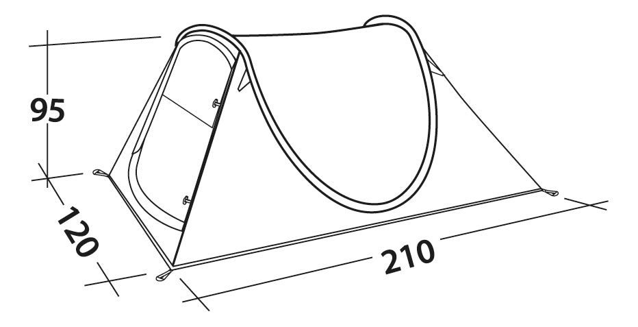 Easy Camp Fireball 200 Pop-Up-Tent šator 2 osobe EasyCamp, zeleni