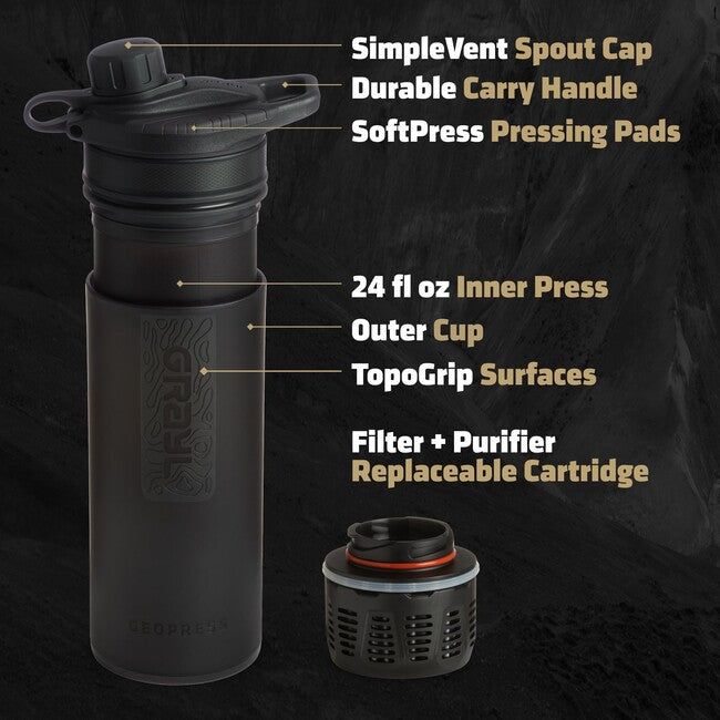 GRAYL GeoPress Purifier filtracijska boca, Covert Black