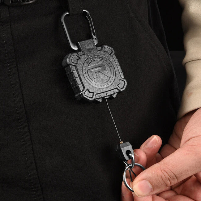Leguon Keyhex karabiner s čeličnim užetom na ključeve, crni