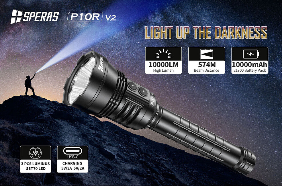 Speras P10R V2 punjiva LED svjetiljka 10000LM