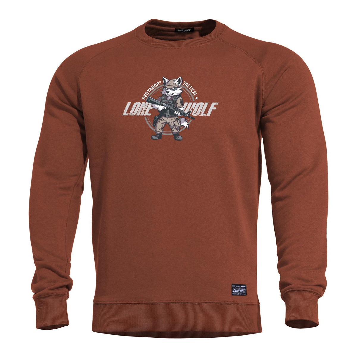 Pentagon Lone Wolf muški pulover bez kapuljače, maroon red