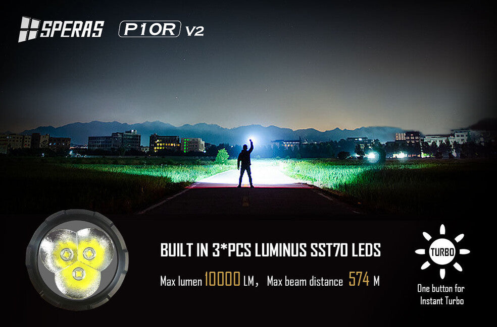 Speras P10R V2 punjiva LED svjetiljka 10000LM
