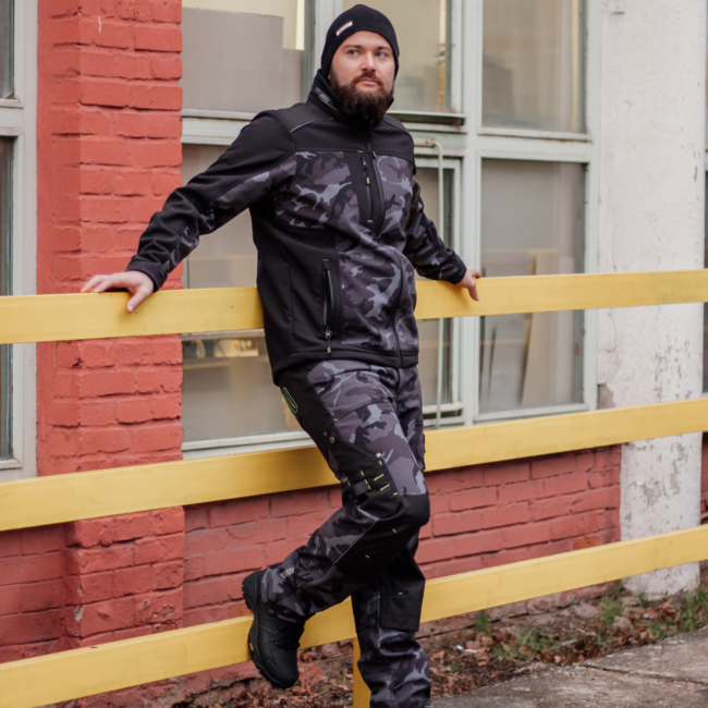 BENNON CAMOS softshell hlače, crne/sive