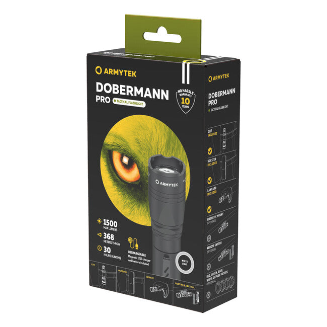 ArmyTek Dobermann Pro džepna svjetiljka LED, White, napajanje iz akumulatora, 1400 lm, 114 g