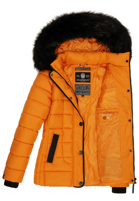 Marikoo Unique ženska zimska jakna s kapuljačom, Burnt orange