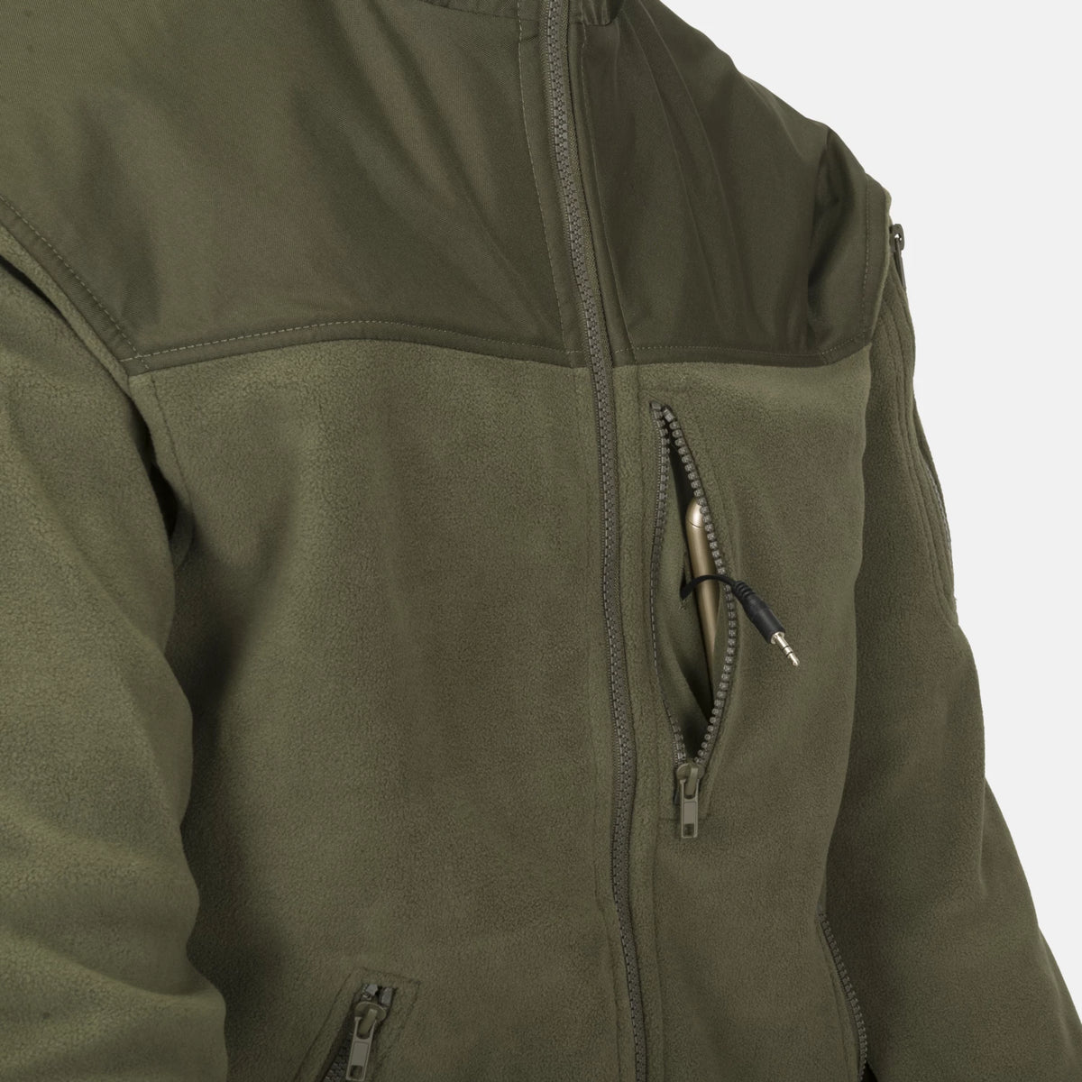 Helikon-Tex Classic Army spevnená flisová bunda, olivová – detail 2