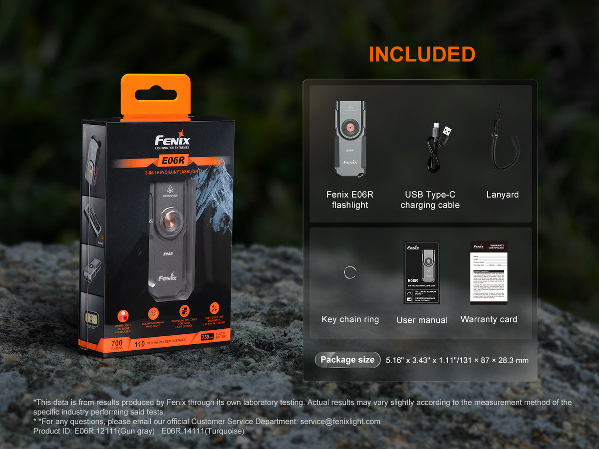 Fenix E06R nabíjateľná baterka, biela