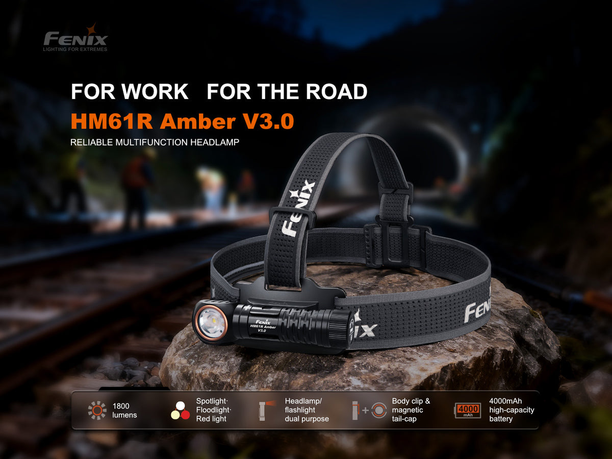 Fenix HM61R Amber V3.0 nabíjateľná čelovka