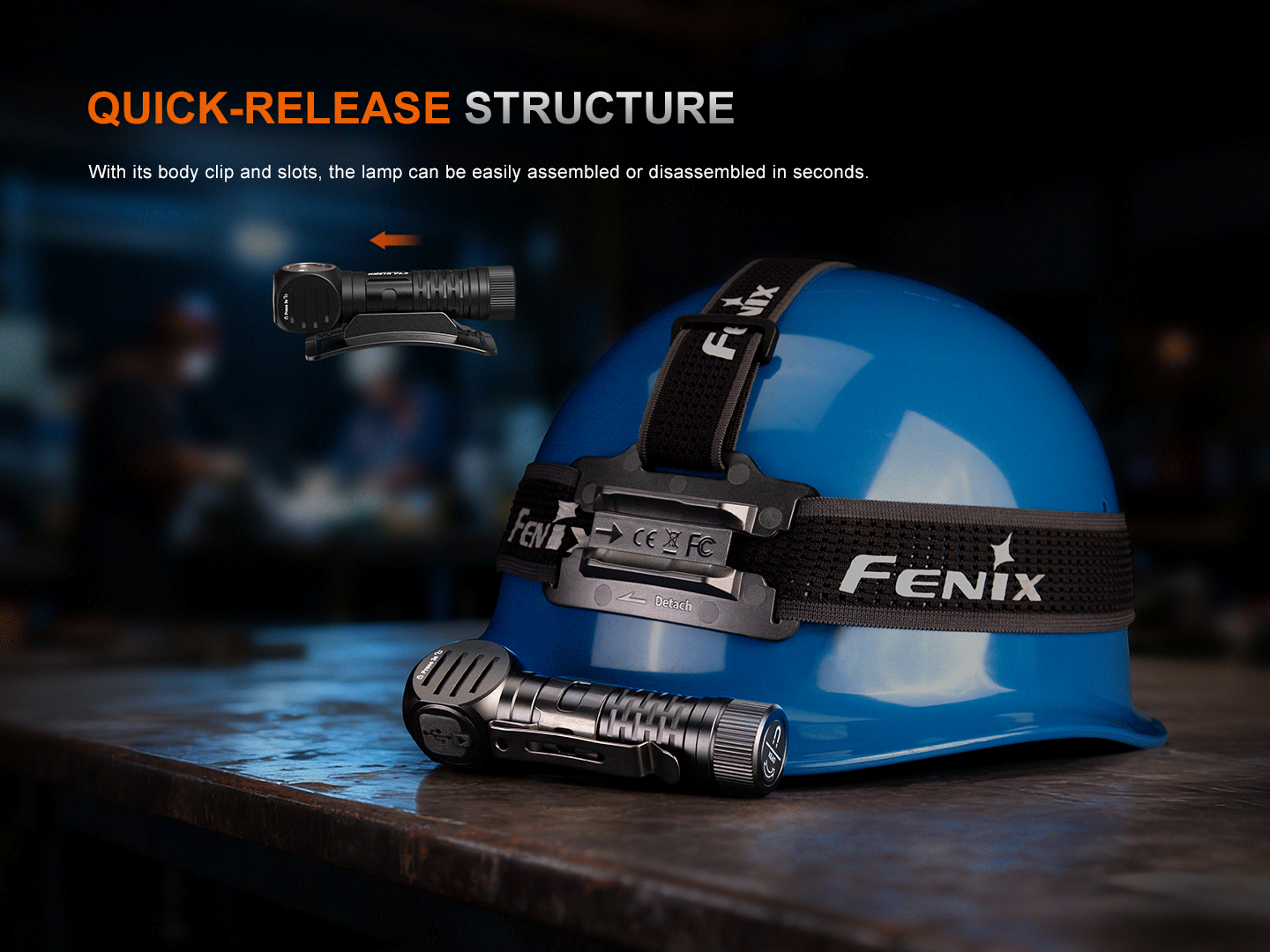 Fenix HM61R Amber V3.0 nabíjateľná čelovka