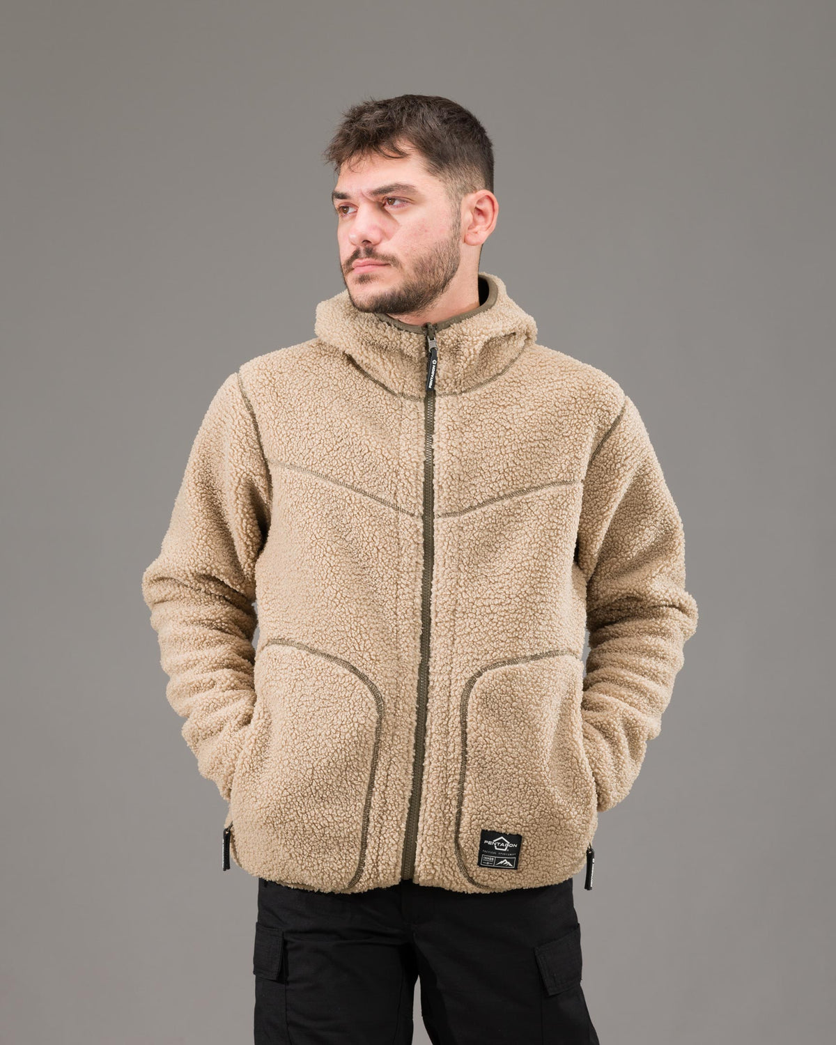 Pentagon Ianos Sherpa obostrana flis jakna muška, khaki/zelena