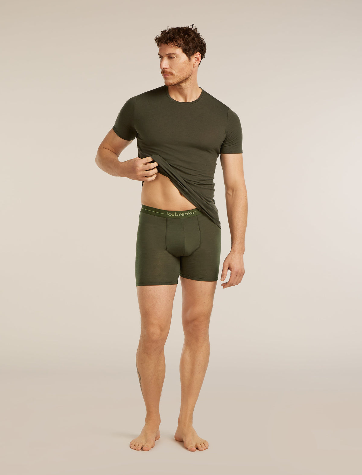 Icebreaker Anatomica pánske dlhé boxerky, tmavozelená