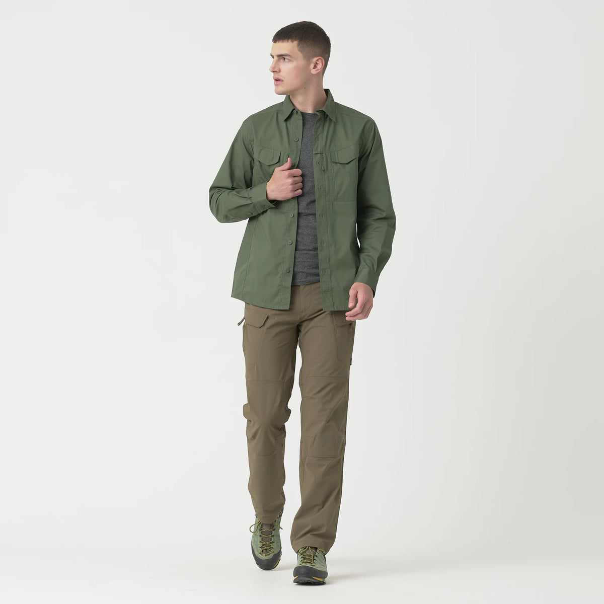 Helikon-Tex DEFENDER Mk2 košeľa s dlhým rukávom PolyCotton Ripstop, béžová – detail 1