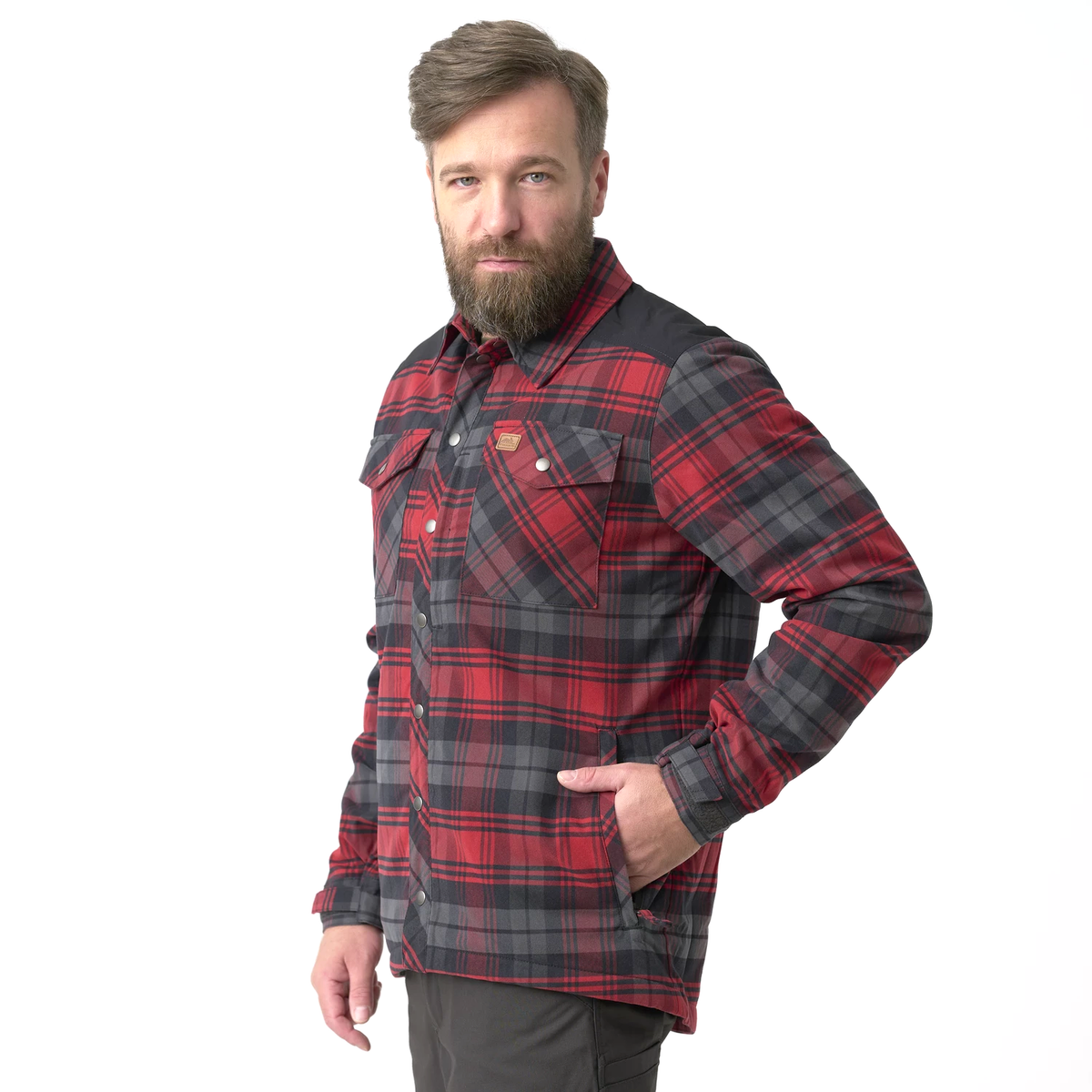 Helikon-Tex Warden zimná košeľa, Slate Crimson Plaid