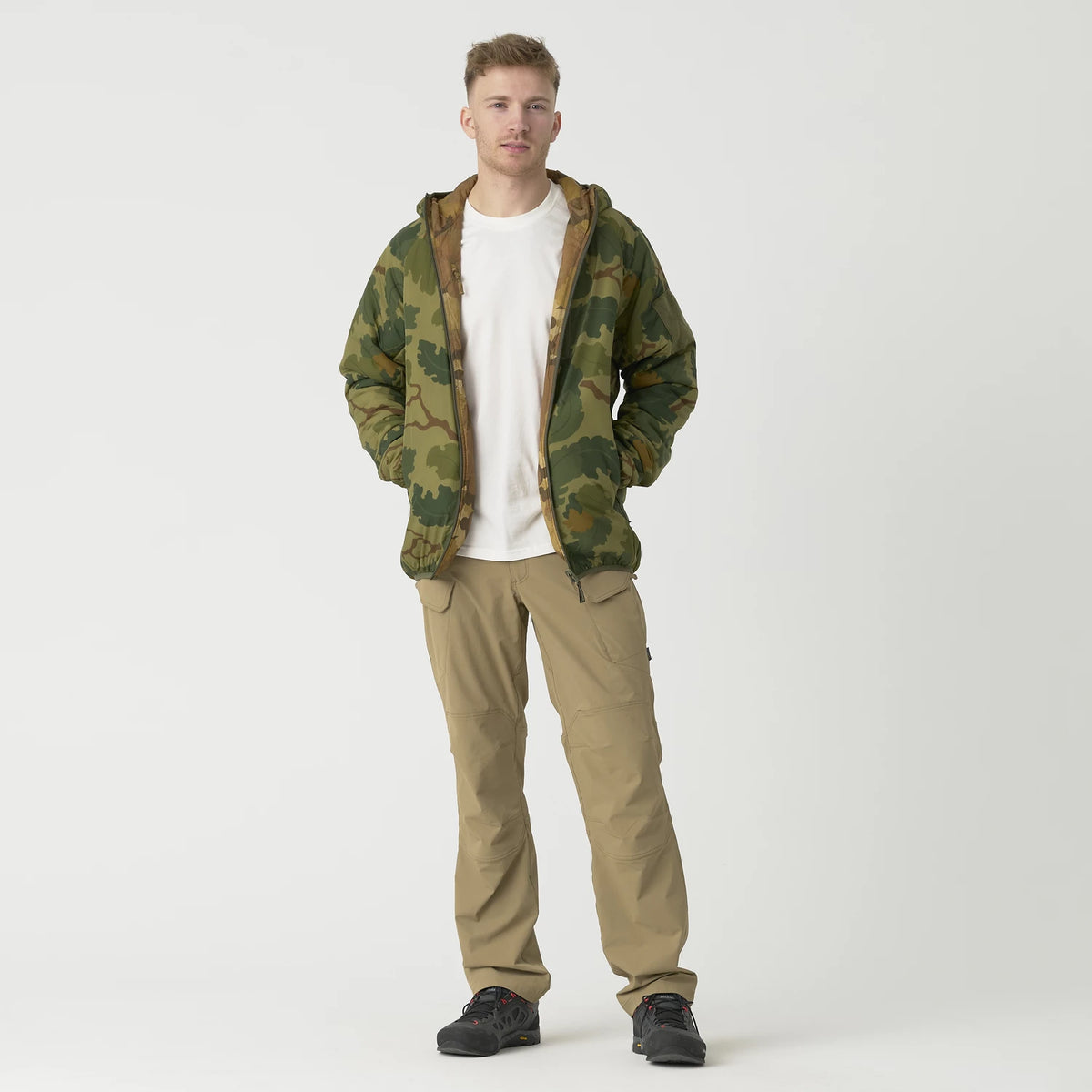 Helikon-Tex Wolfhound Obojstranná bunda Windpack, Mitchell Camo Leaf/Mitchell Clouds – detail 1