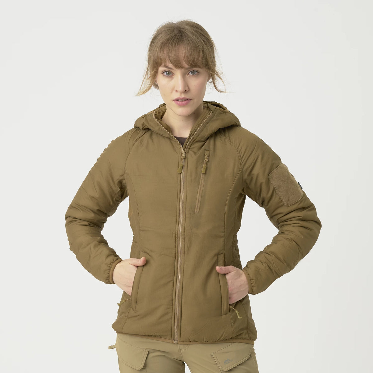 Helikon-Tex WOLFHOUND bunda dámska s kapucňou, Desert Night Camo – detail 11