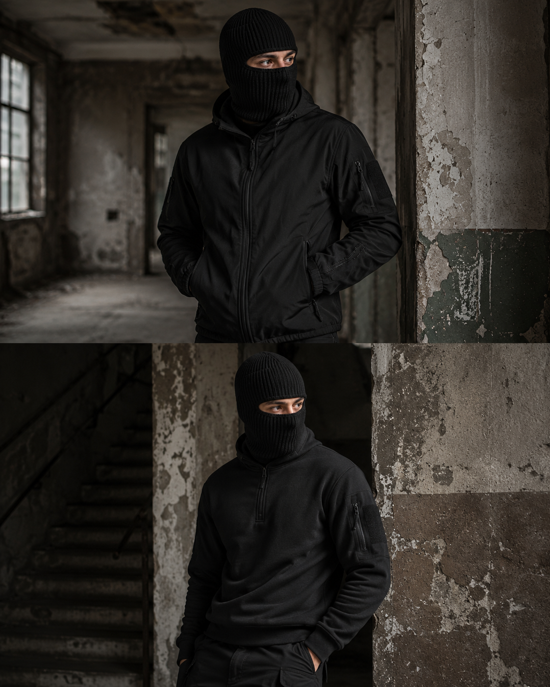 WARAGOD Mjuka pletena balaklava 2 u 1, khaki
