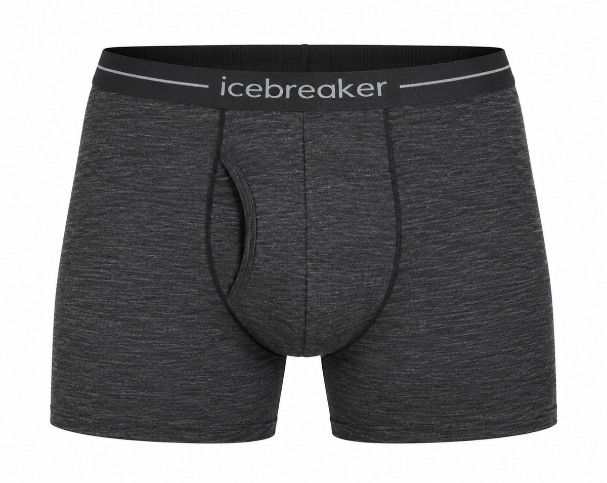 Icebreaker Anatomica muške bokserice s otvorom, tamnosive