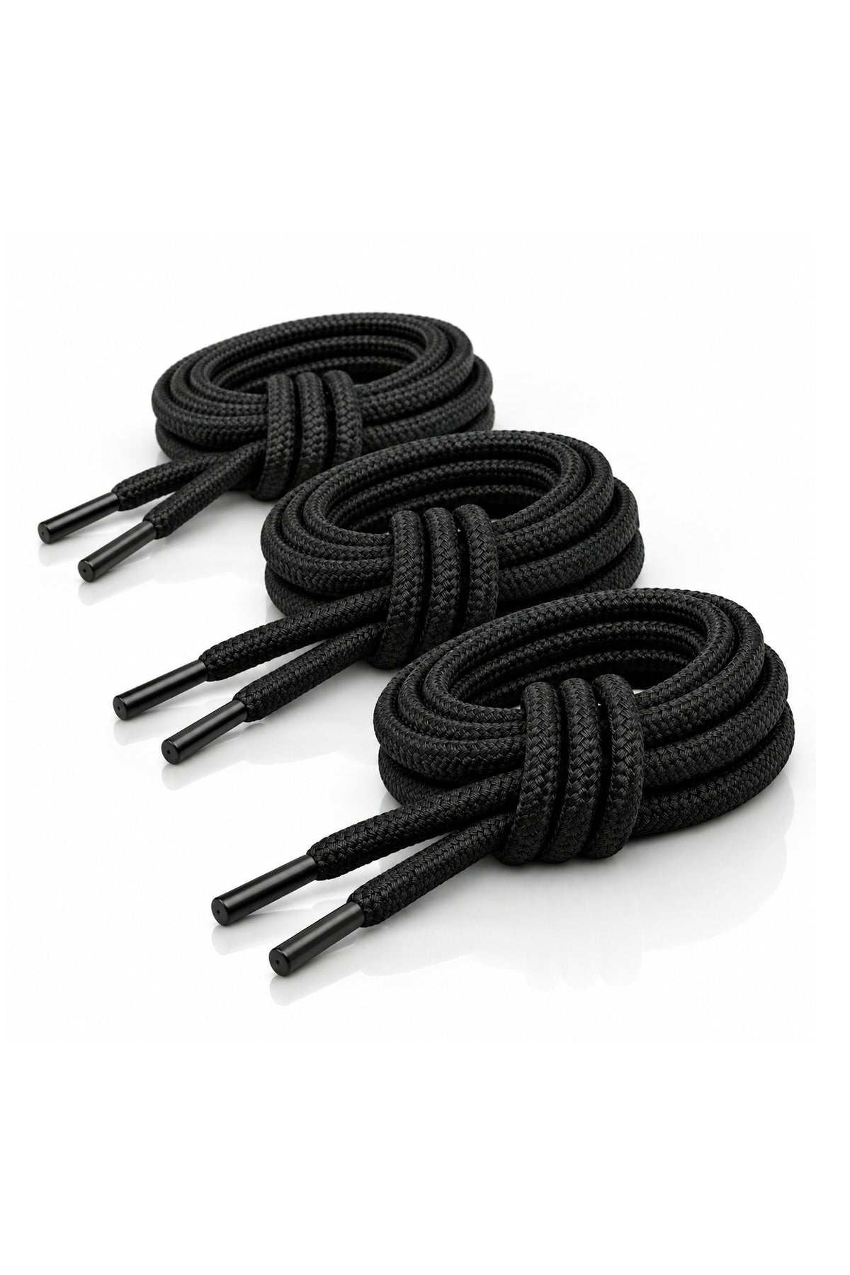 WARAGOD Warstrap Round vezice za cipele set 3 kom, crne