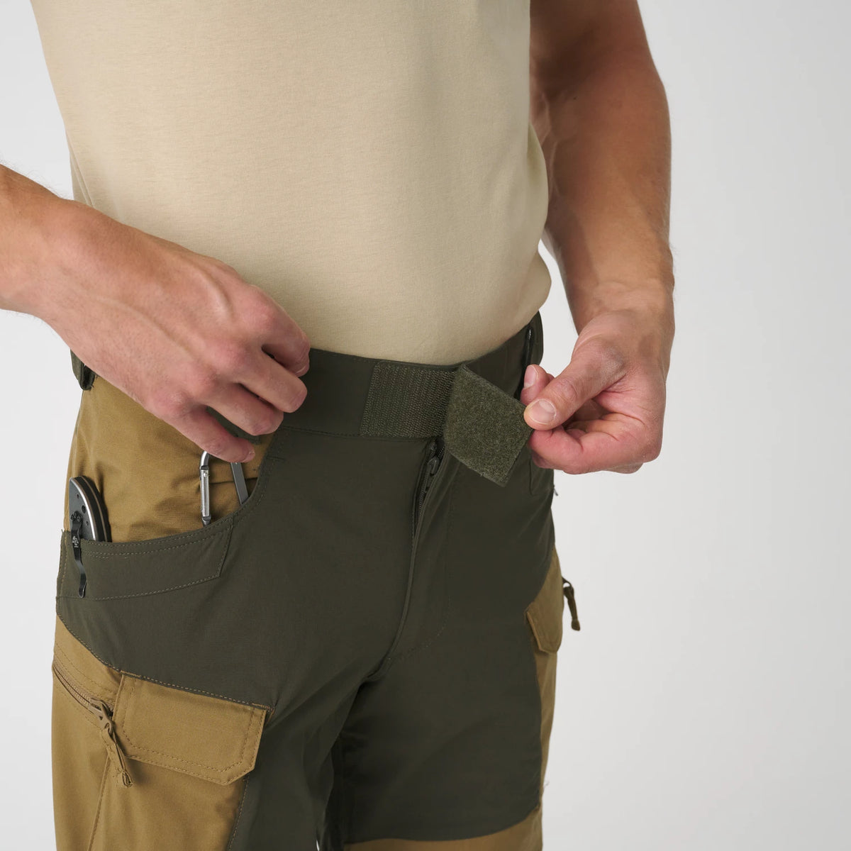 Helikon-Tex Hybrid Outback nohavice DuraCanvas, coyote/čierna – detail 7