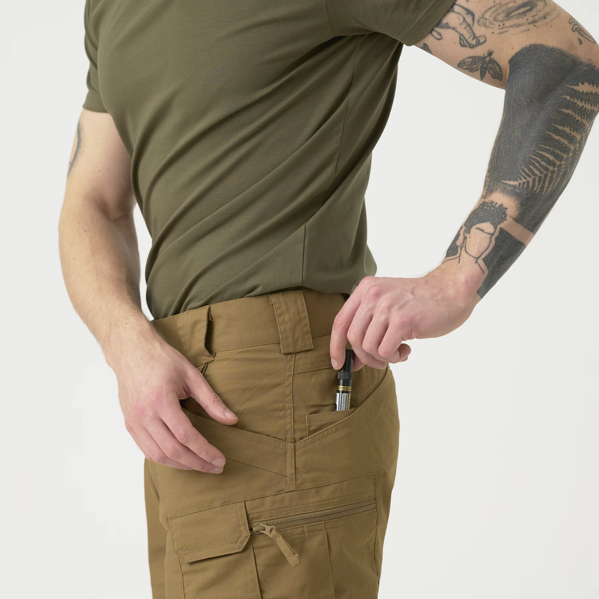 Helikon-Tex Urban Tactical krátke 11 nohavice Rip-Stop polycotton, čierne – detail 5