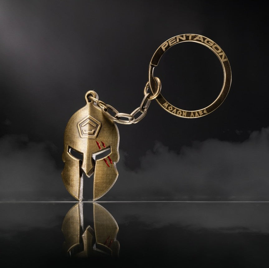 Pentagon Spartan privjesak za ključeve, Antique Brass