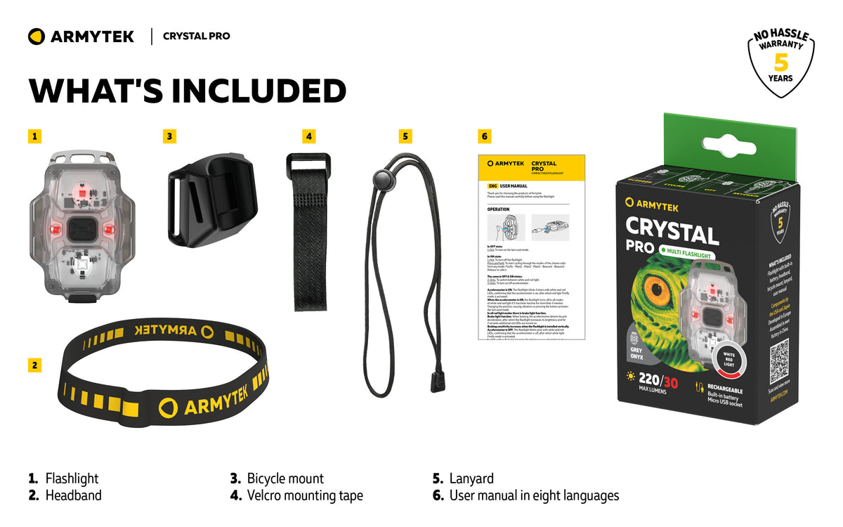 ArmyTek Crystal Pro Blue prijenosna svjetiljka LED F07101B, plava, prozirna