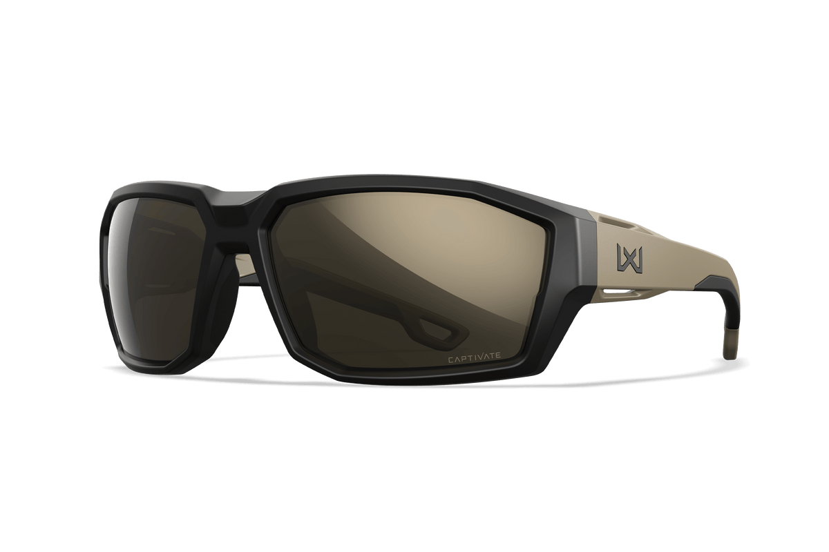 Wiley X Alpine balistické slnečné okuliare, Matte Black-Tan / CAPTIVATE Polarized Tungsten Mirror