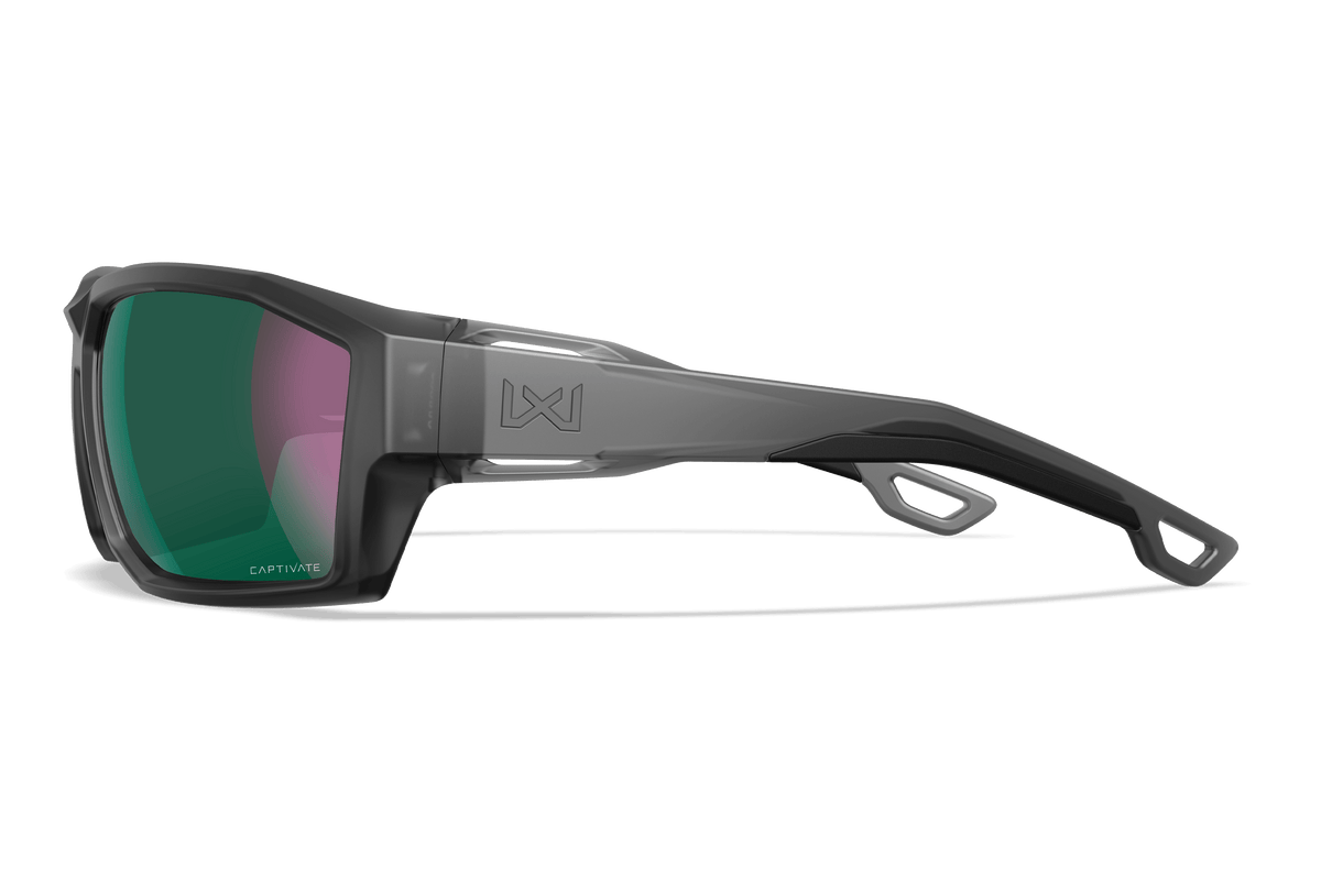 Wiley X Alpine balističke sunčane naočale, Matte Translucent Black / CAPTIVATE Polarized Green Mirror