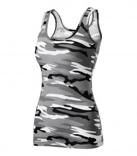 Malfini Camouflage ženska majica bez rukava 180g/m2, gray