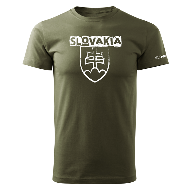 DRAGOWA Kratka majica slovački grb s natpisom 160g/m2, maslinasto zelena