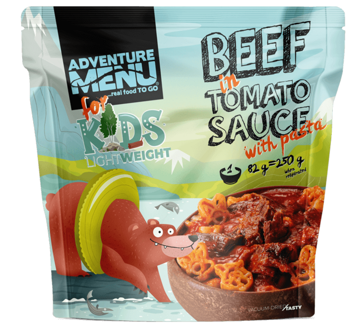 Adventure menu Govedina u umaku od rajčice s tjesteninom, 250g