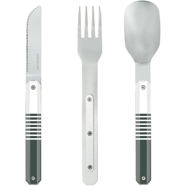 AKINOD Magnetski putni set pribora, green mariniere-mirror finish