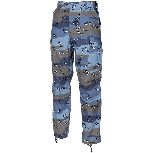 MFH US Combat BDU hlače Ripstop, chocolate chip plave camo