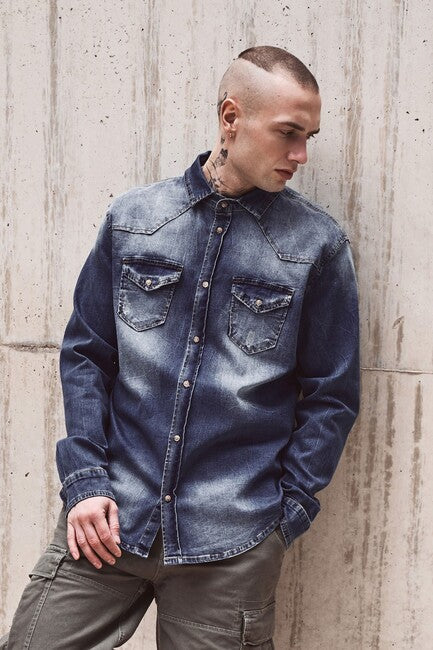 Brandit Riley denim košulja, plava