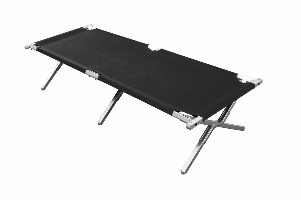 BasicNature Alu-Campbed putna ležaljka, crna, 210 cm