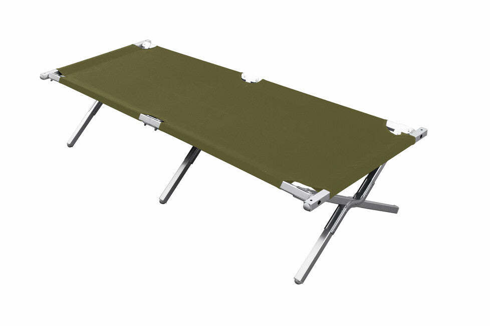 BasicNature Alu-Campbed putna ležaljka, maslinasto zelena, 210 cm