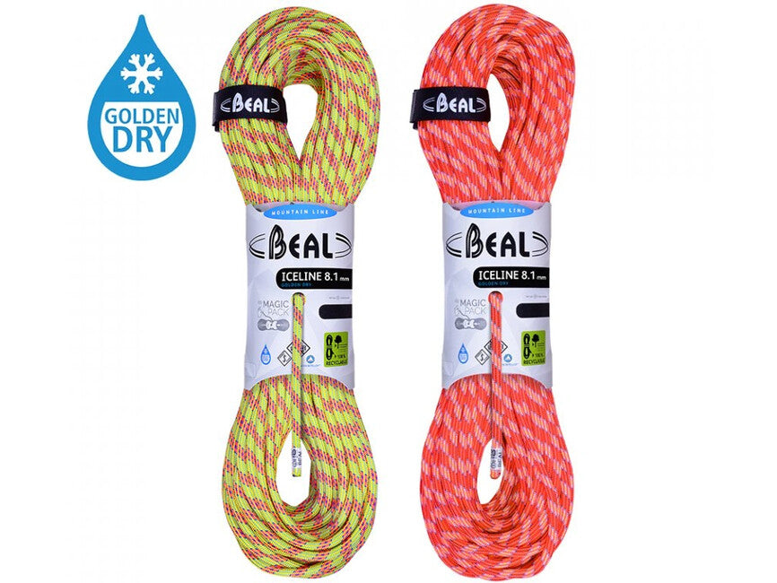 BEAL Ice Line Unicore penjačko polu-uže 8,1 mm 2 × 50 m, anis / narančasto