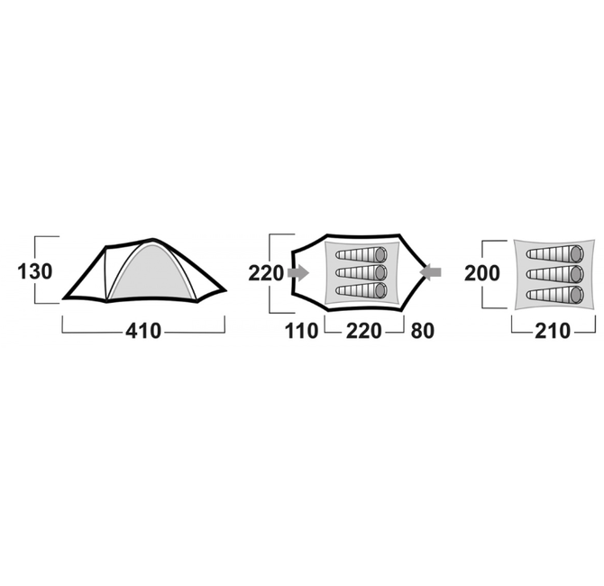 HUSKY Bizon 3 Plus Šator Outdoor, sv. zeleni