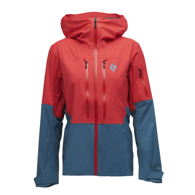Black Diamond Recon Lt Stretch Shell skijaška jakna ženska, coral red-creek blue