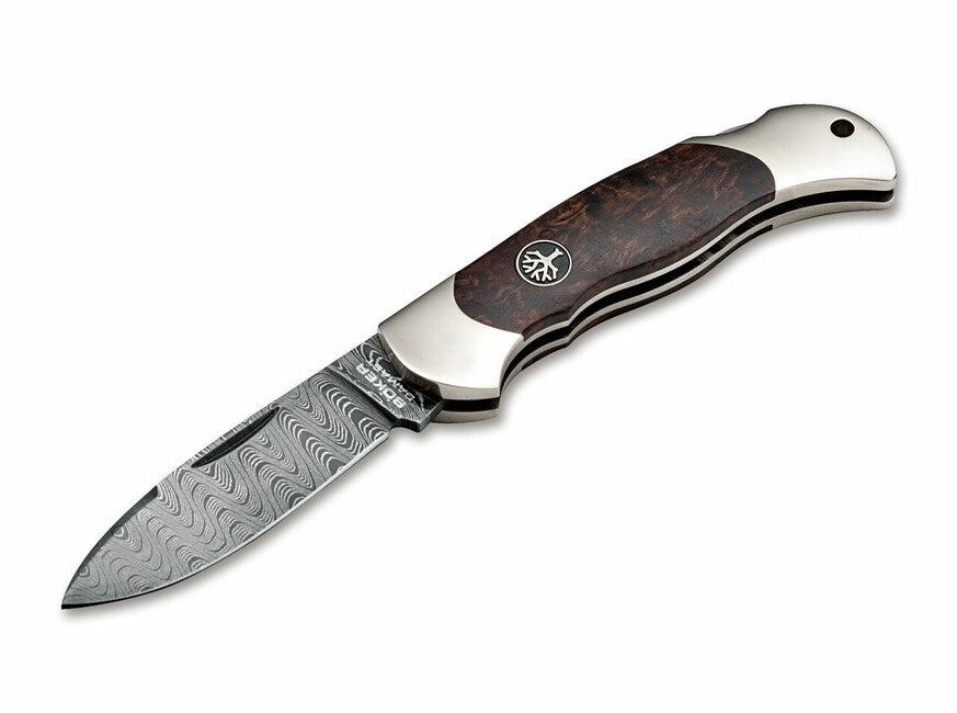 BÖKER® Junior Scout Spearpoint džepni nož 7 cm, damast, kovrčava breza