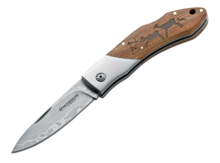 BÖKER® Magnum Caveman nož Damast, 19,4 cm, sklopivi