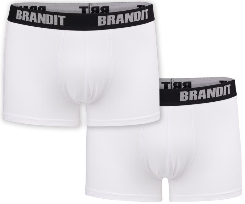 Brandit bokserice s logom 2kom, bijelo-bijele