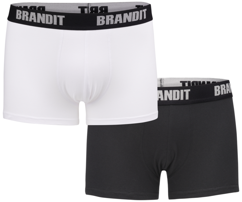 Brandit bokserice s logom 2kom, bijelo-crne