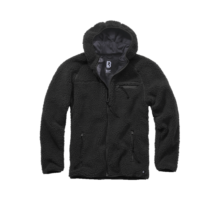 Brandit Teddyfleece Worker flis jakna s kapuljačom, crna