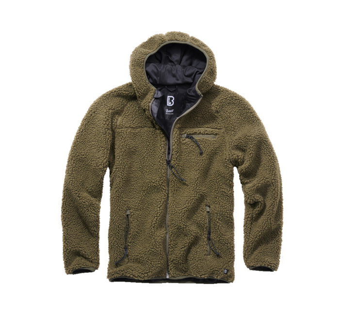Brandit Teddyfleece Worker flis jakna s kapuljačom, maslinasto zelena