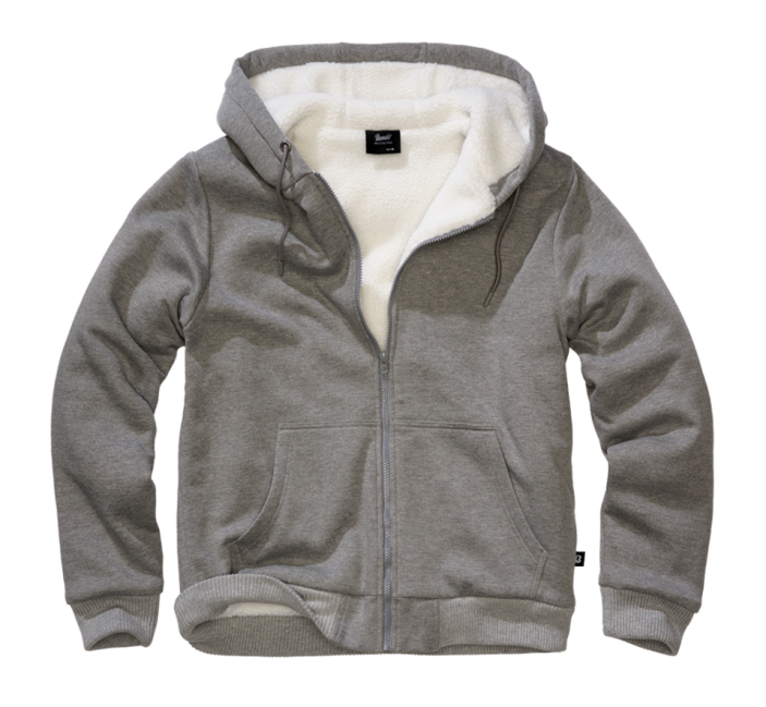 Brandit Sweatjacket muški pulover s toplom podstavom Teddylining, tamnosivi melange