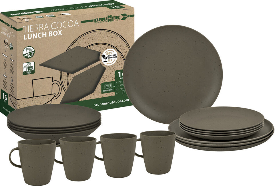 Brunner Lunch Box Pla Tierra kamping posuđe Set, smeđi