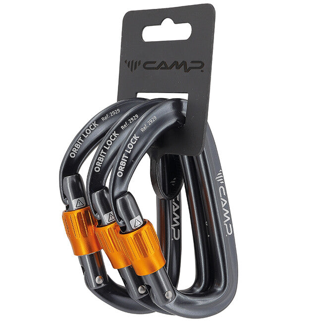 CAMP Orbit Lock 3 Pack karabineri s vijčanom bravom, gun metal